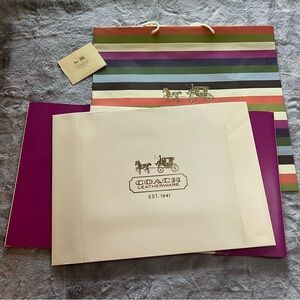 Coach Multicolor Striped Gift Box and Shopping Bag C